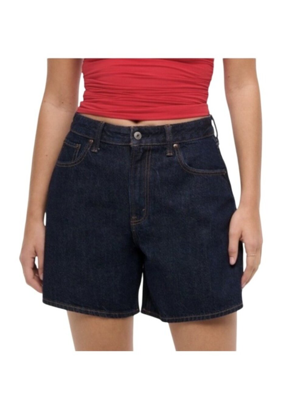 Abercrombie & Fitch Jean The Loose Short High Rise Curve Love Size 29 Retro Chic